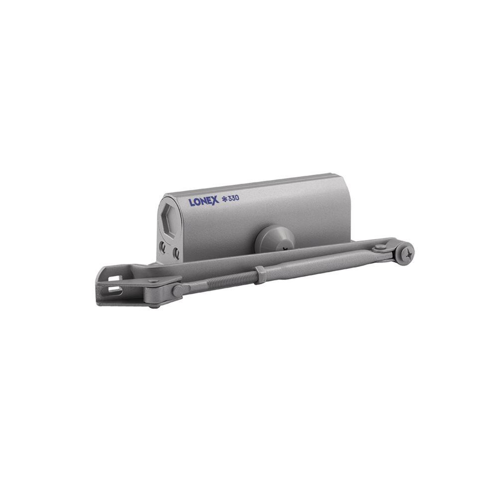 Доводчик дверной Lonex 330, для дверей 50 - 120 кг, серый